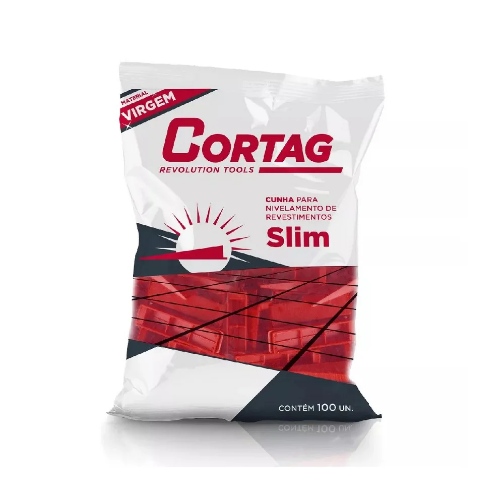 Cunha para Nivelamento Piso e Revestimento 100pc Slim Vermelha Cortag 61538