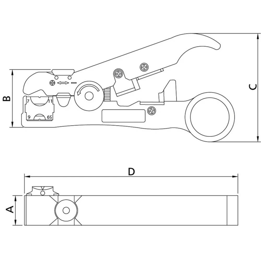 Descascador de Fio Coaxial Rotativo Para Cabos RG6 RG7 RG11 RG59 Tramontina Pro 44051/105