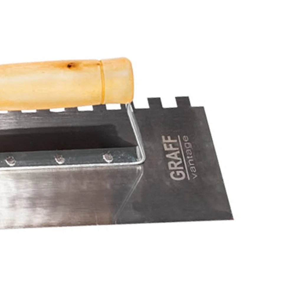 Desempenadeira de Aco Dentada Cabo de Madeira 250X120MM Graff 6980001