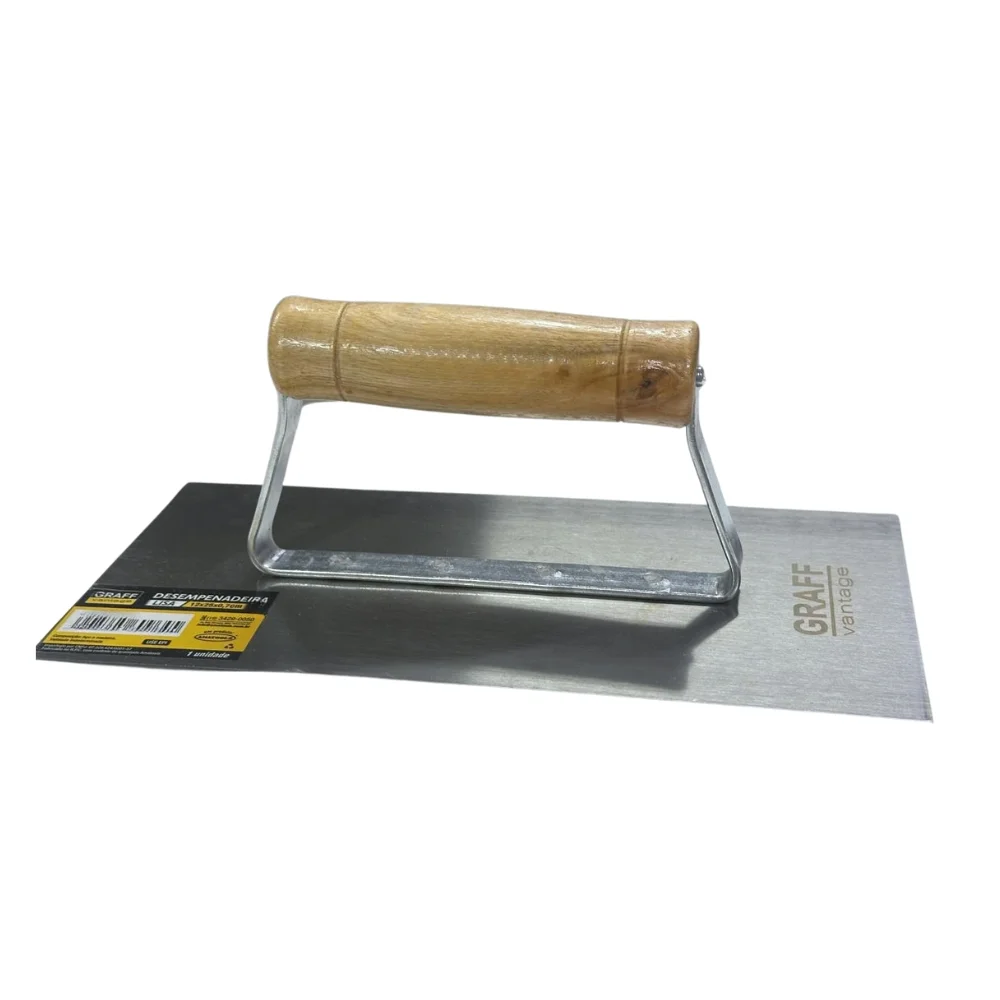 Desempenadeira de Aco Lisa Cabo de Madeira 250X120MM Graff 6980002