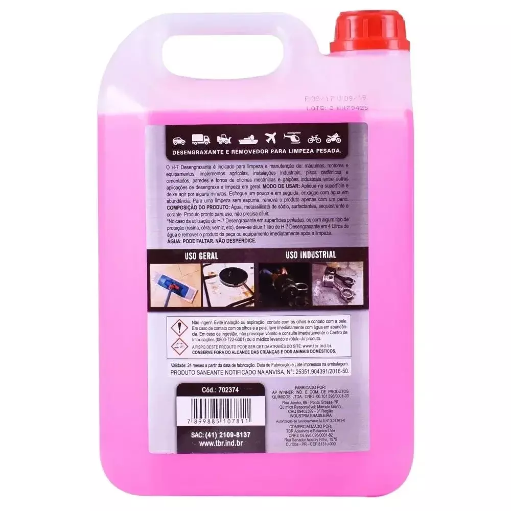 Desengraxante Industrial Multiuso Biodegradavel 5L Tbr H-7