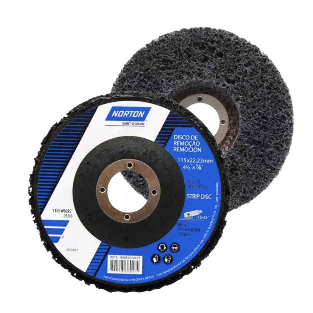 Disco de Acabamento Avos Beartex Preto Remover de Tinta e Ferrugem 4.1/2X7/8" Norton STRIP DISC