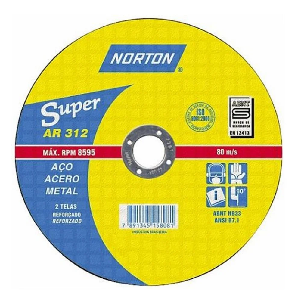 Disco de Corte Super para Metal 10X1/8X1" Norton AR312