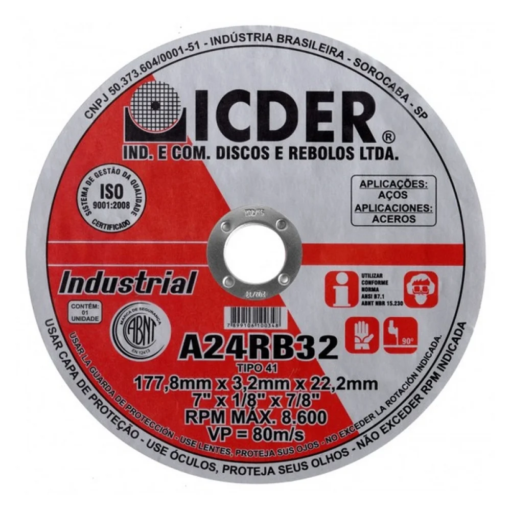Disco de Corte para Metal 18X3/16X1" Icder A24RB32
