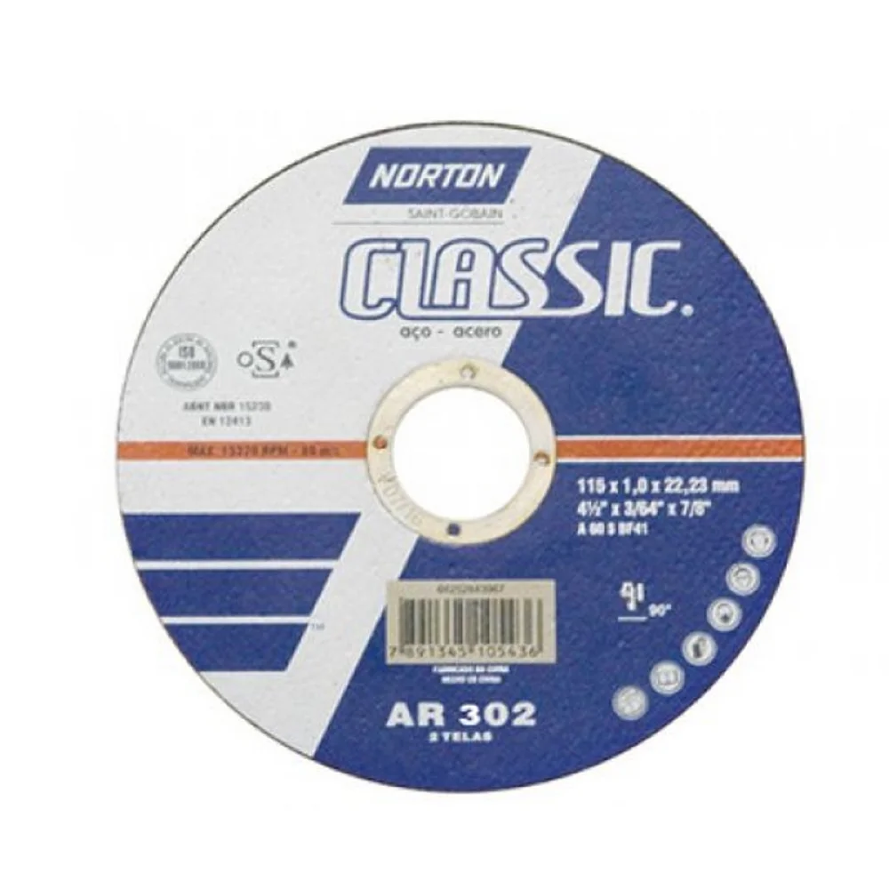Disco de Corte Classic para Metal 10X1/8X3/4" Norton AR302