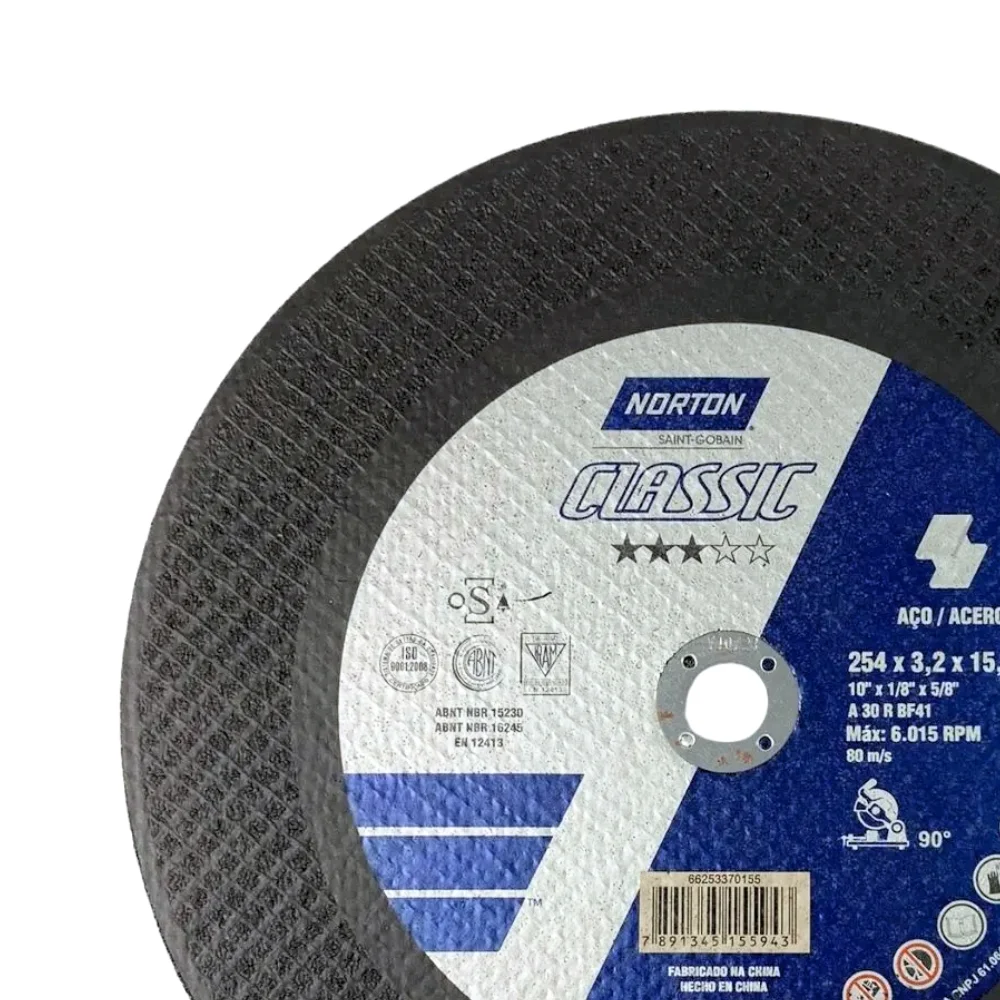 Disco de Corte Classic para Metal 10X1/8X5/8" Norton AR302