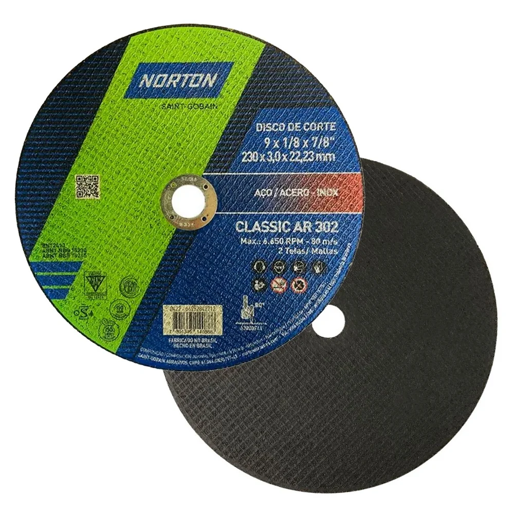 Disco de Corte Classic para Metal 9X1/8X7/8" Norton AR302