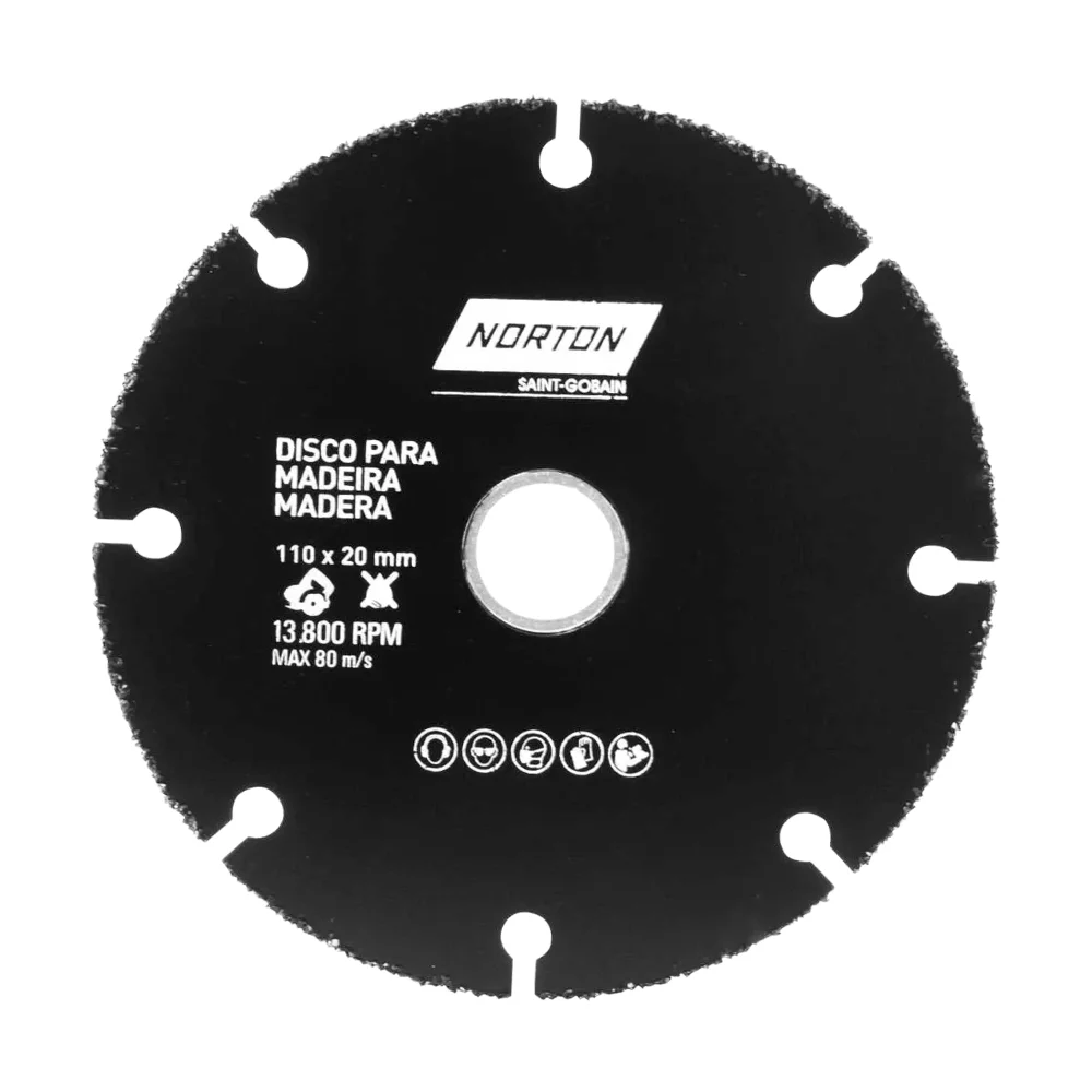 Disco de Corte de Tungstenio Para Madeira USO Em Serra Marmore 110X20MM Norton 69957315170