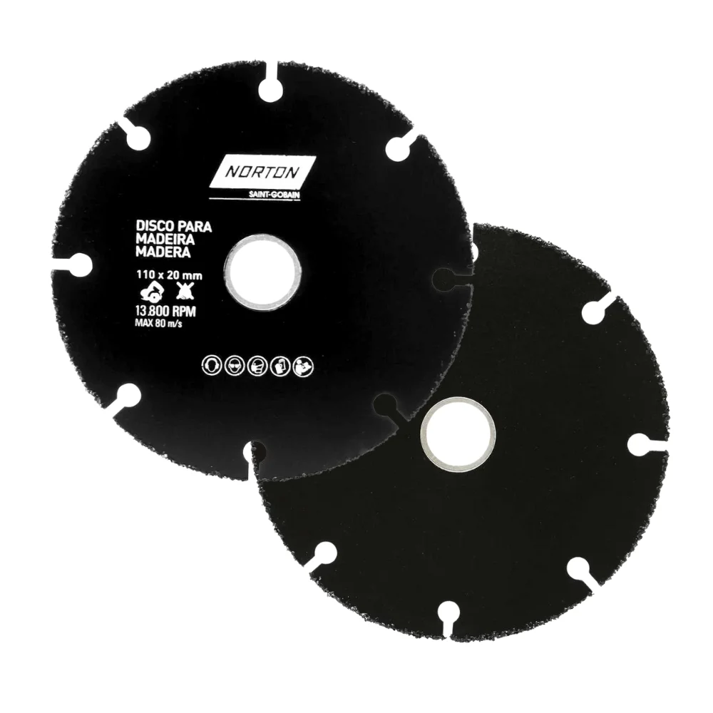 Disco de Corte de Tungstenio Para Madeira USO Em Serra Marmore 110X20MM Norton 69957315170