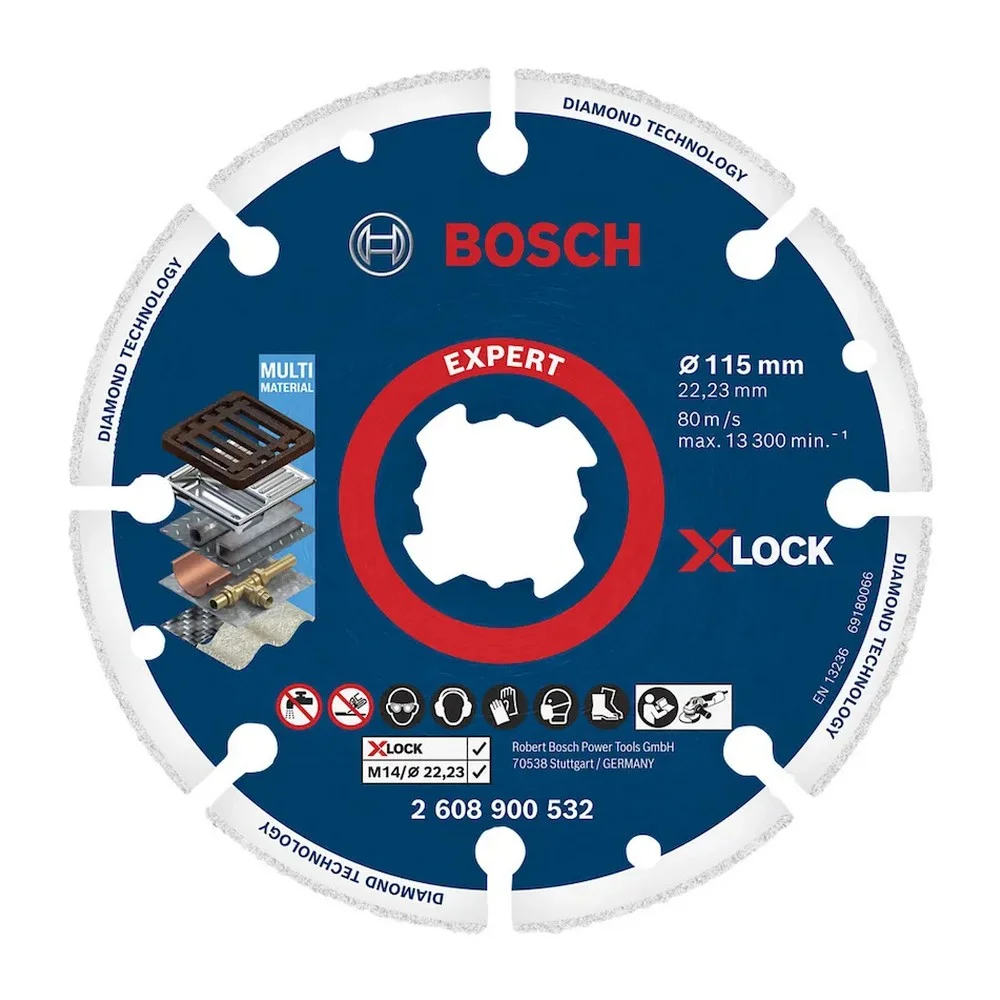 Disco de Corte Diamantado Expert X-Lock para Metais 4.1/2X7/8" Bosch 2608900532