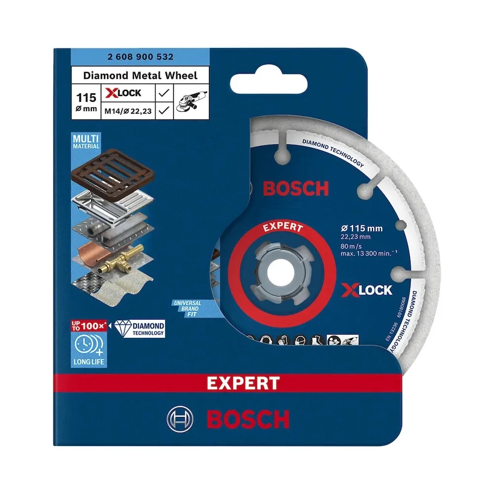Disco de Corte Diamantado Expert X-Lock para Metais 4.1/2X7/8" Bosch 2608900532