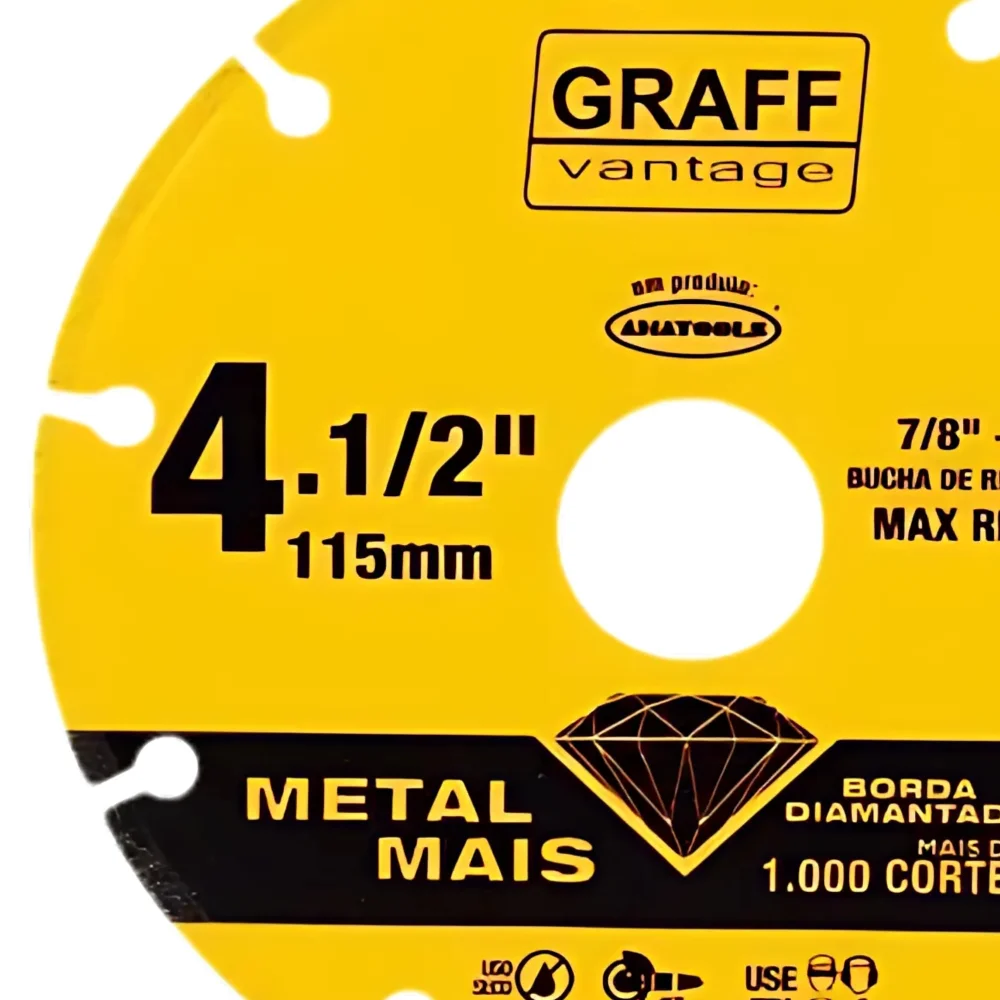 Disco de Corte Diamantado Para Metais 4.1/2X7/8" Graff METAL MAIS
