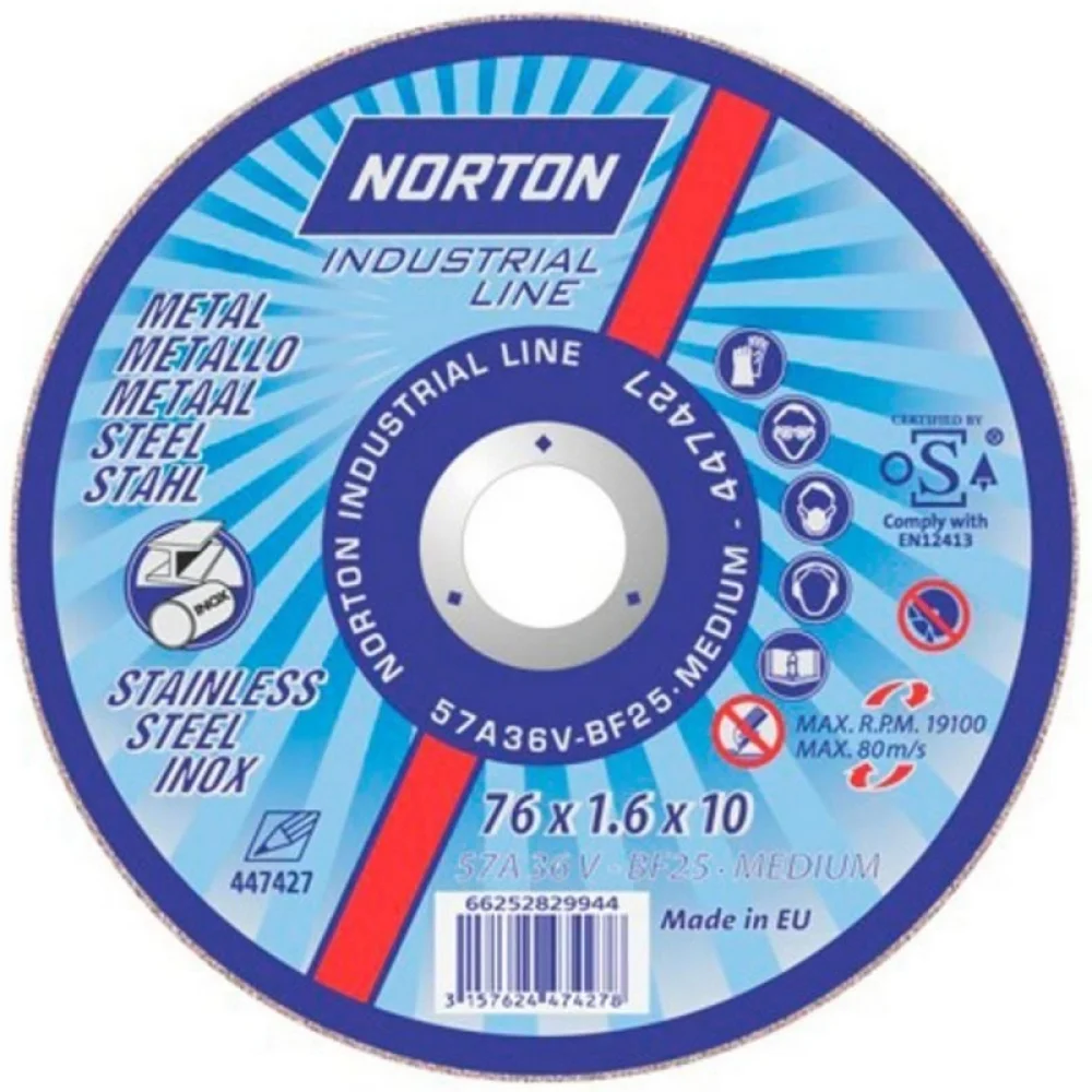 Disco de Corte para Cortadora 76X1X10MM Norton