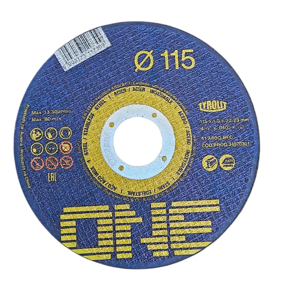 Disco de Corte para Inox 2em1 Cinza NEW Basic 4.1/2X0.04X7/8" Tyrolit A60Q-BF