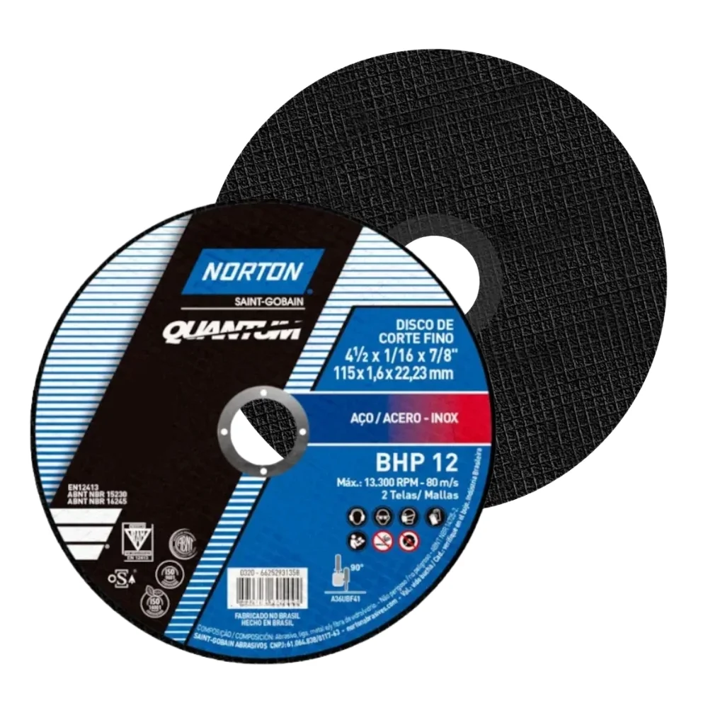 Disco de Corte para Inox 4.1/2X1/16X7/8" Norton BHP12