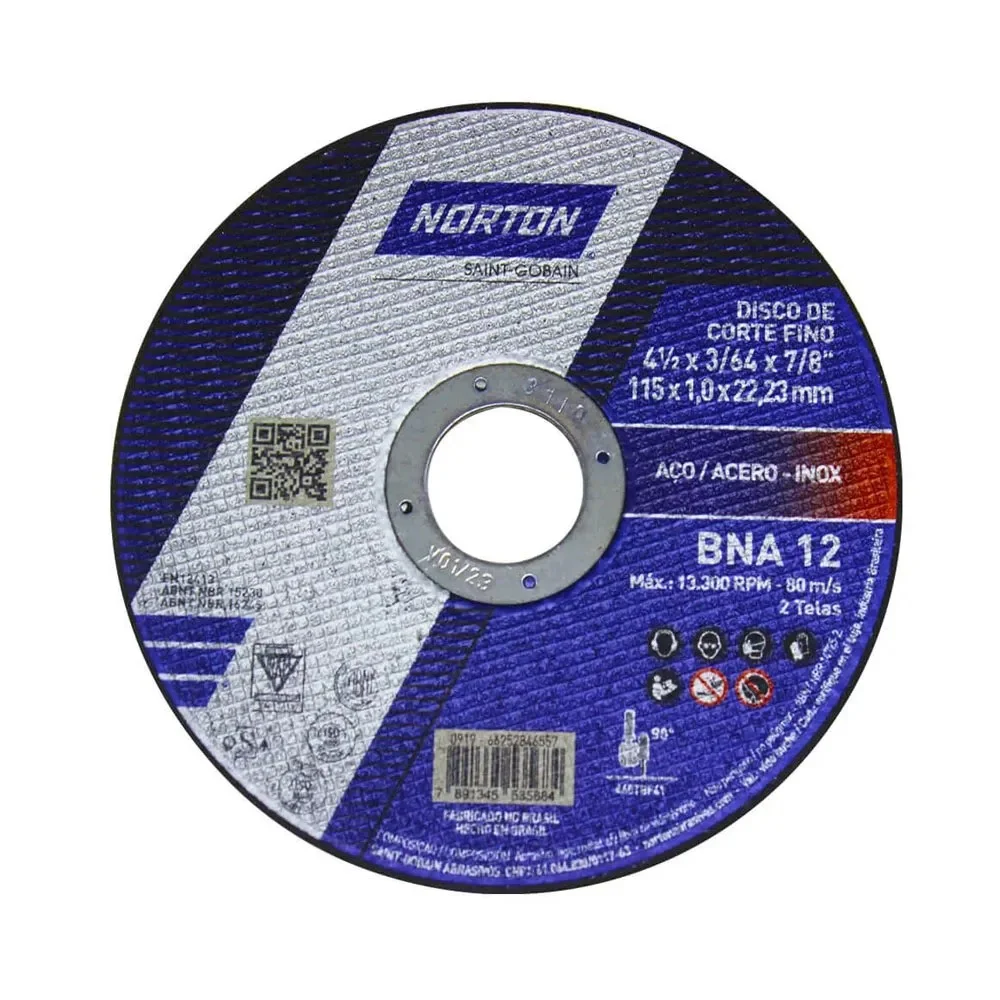 Disco de Corte para Inox 4.1/2X1/16X7/8" Norton BNA12