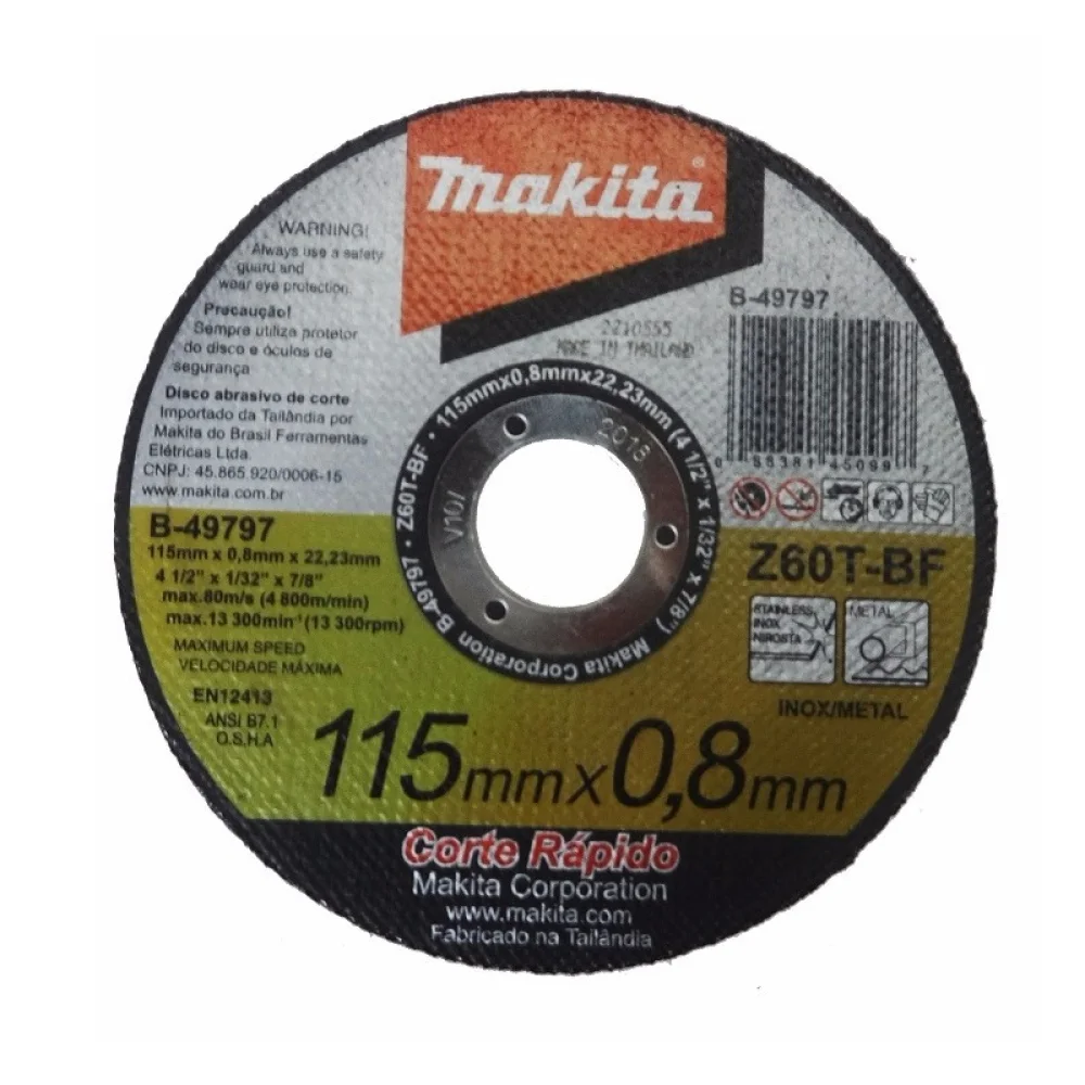 Disco de Corte para Inox 4.1/2X1/32X7/8" Makita E-10861-12