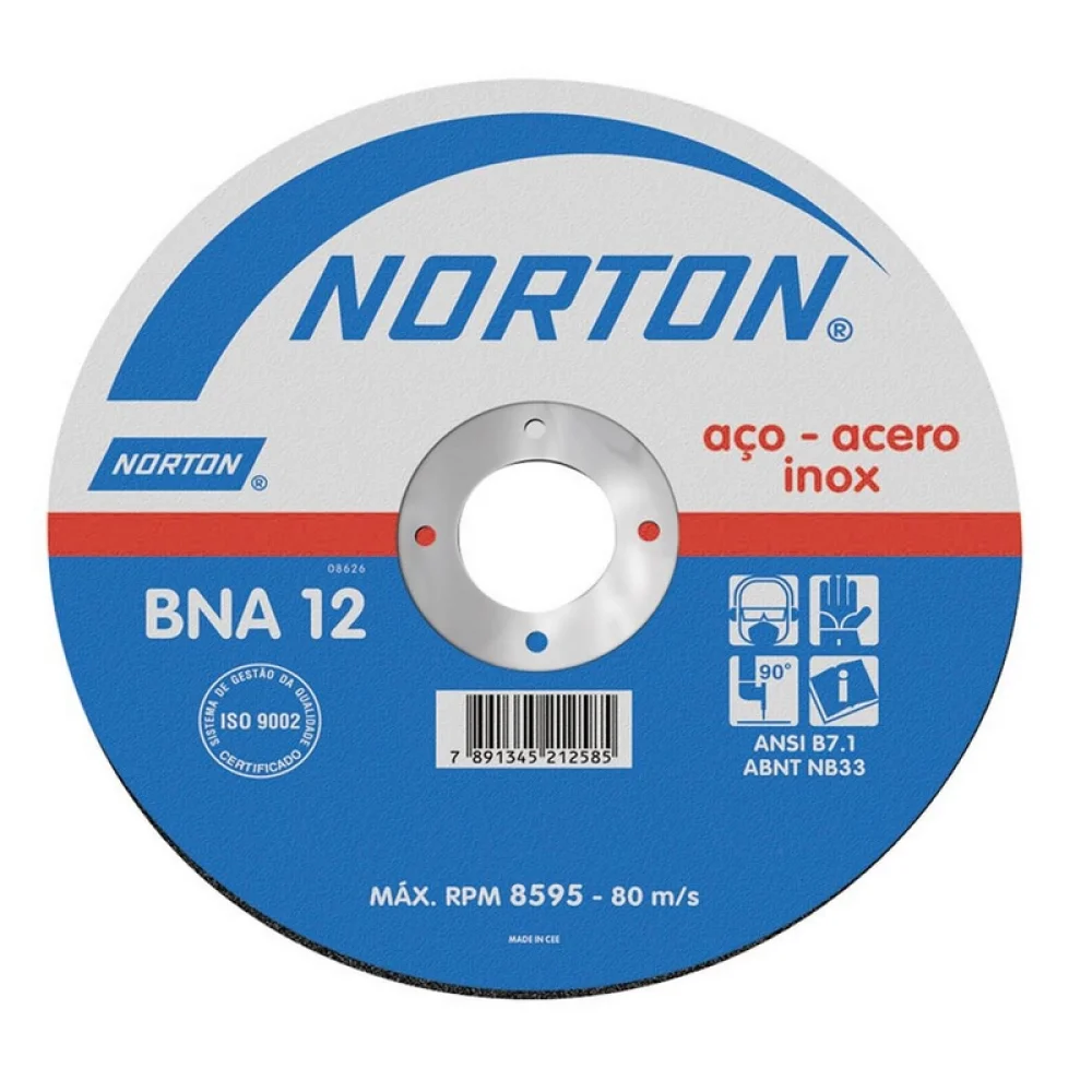 Disco de Corte para Inox 4.1/2X3/64X7/8" Norton BNA12