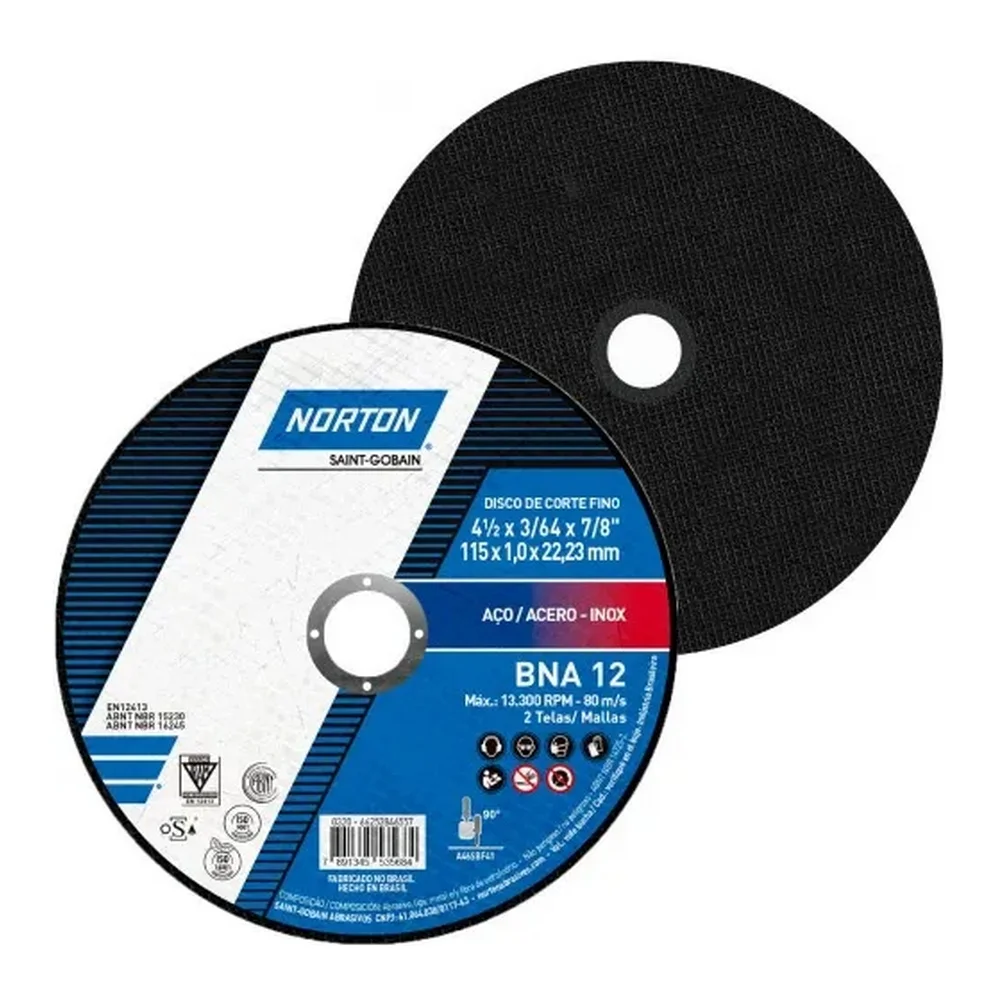 Disco de Corte para Inox 4.1/2X3/64X7/8" Norton BNA12