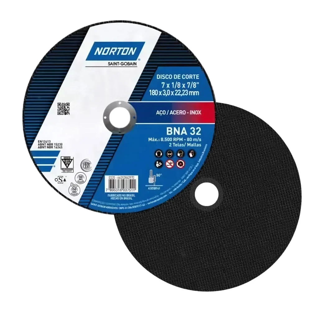 Disco de Corte para Inox 7X1/8X7/8" Norton BNA32