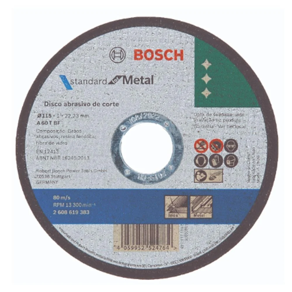 Disco de Corte para Inox e Metal Standard 4.1/2X3/64X7/8" Bosch 2608619383