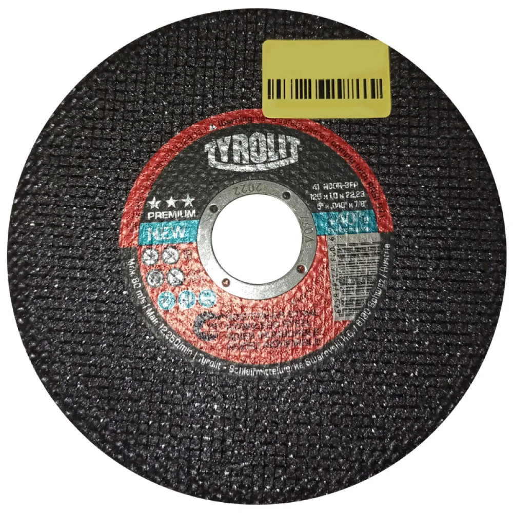Disco de Corte para Inox Tyrolution Premium 5X0,04X7/8" Tyrolit A60R-BFP