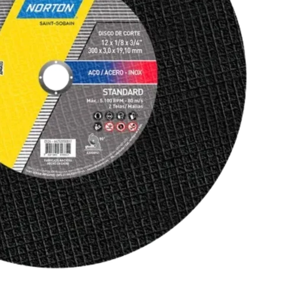 Disco de Corte para Metal 12X1/8X3/4" Norton STANDARD