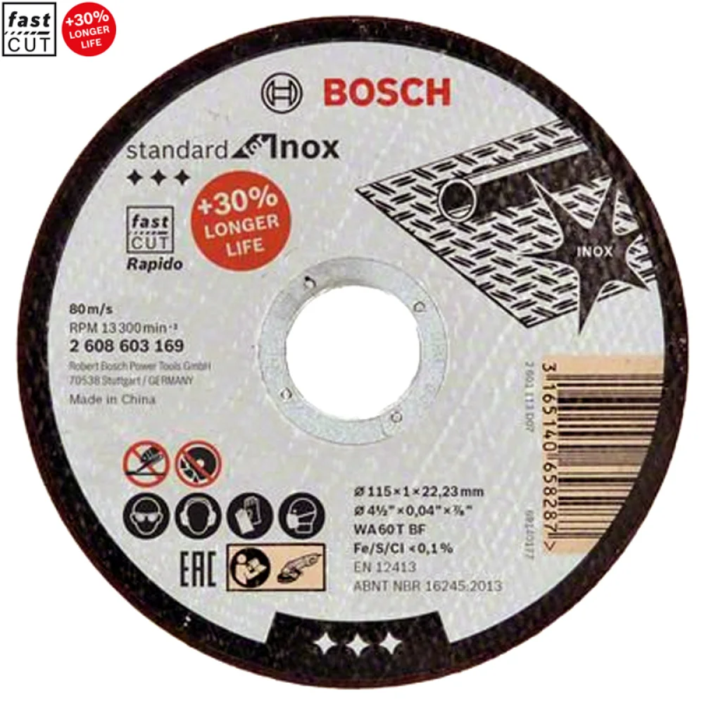 Disco de Corte Standard para Inox 4.1/2X3/64X7/8" Bosch 2608603169
