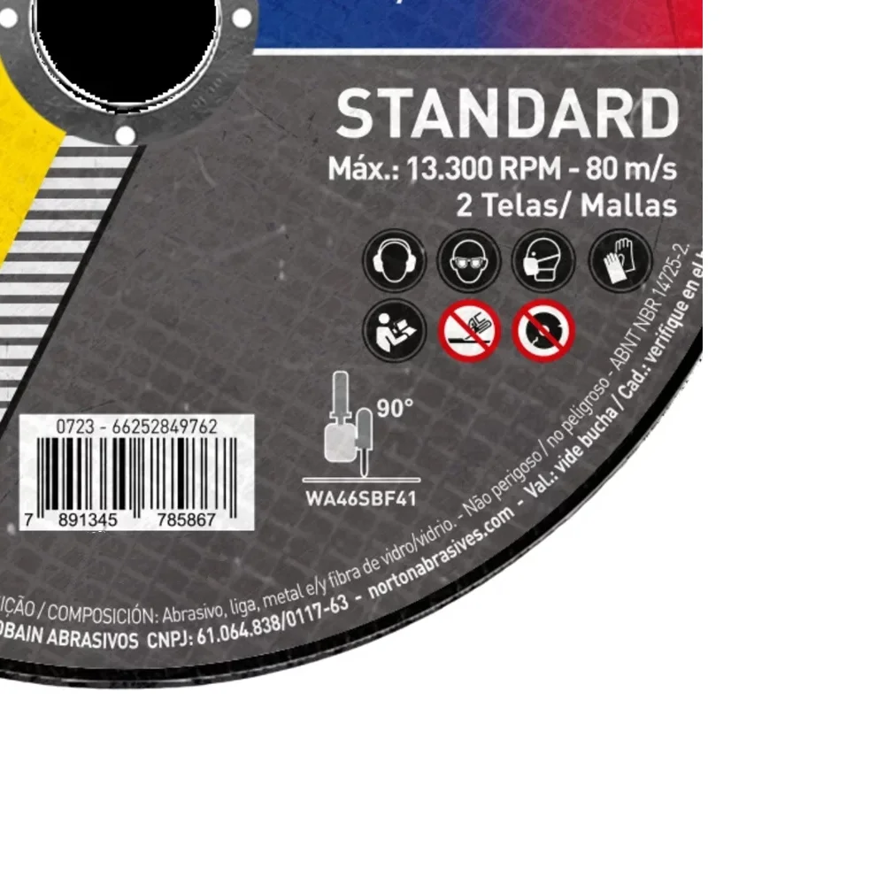 Disco de Corte Standard para Inox 4.1/2X3/64X7/8" Norton