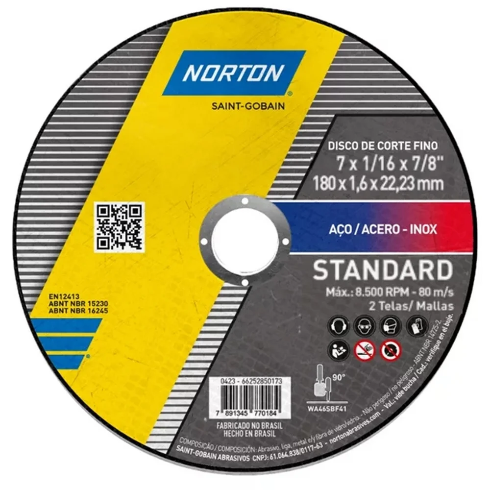 Disco de Corte Standard para Inox 7X1/16X7/8" Norton
