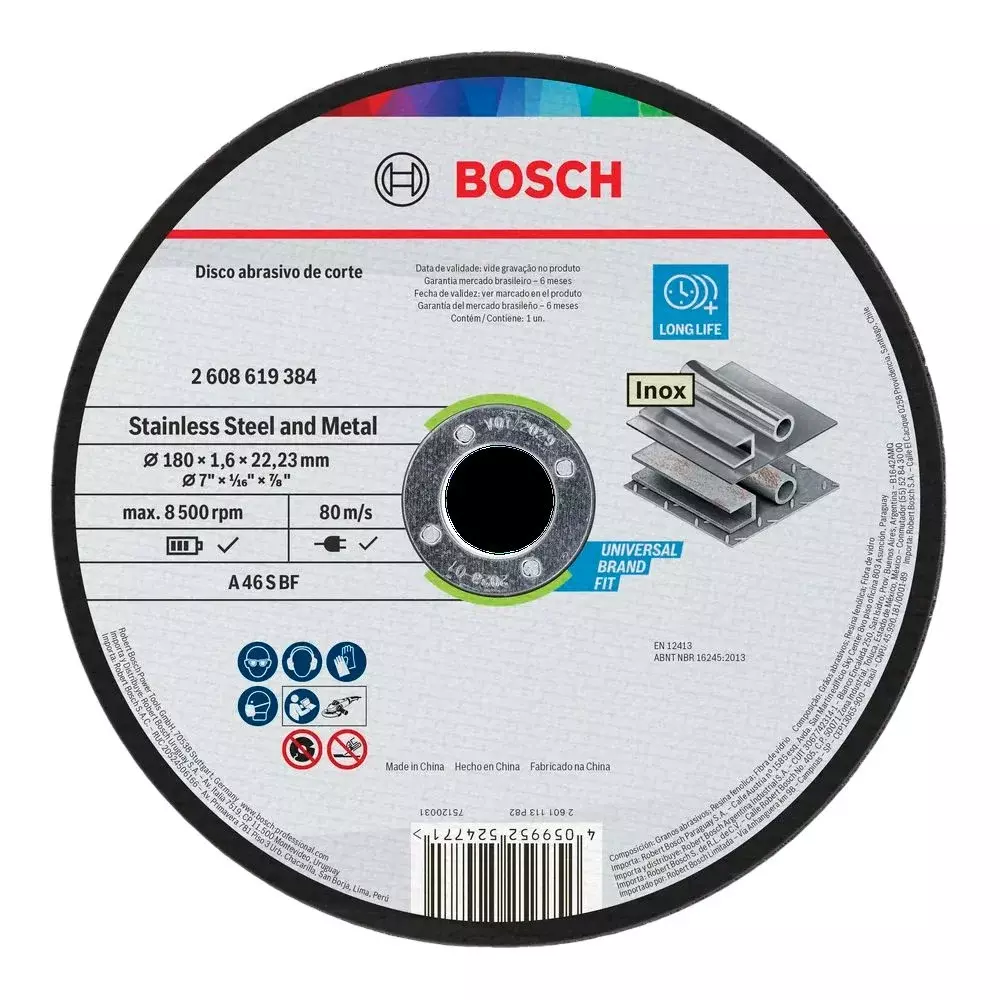 Disco de Corte Standard para Inox e Metal 7X1/16X7/8" Bosch 2608619384