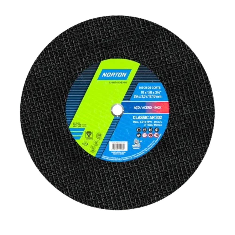 Disco de Corte Standard para Metal 10X1/8X3/4" Norton AR302
