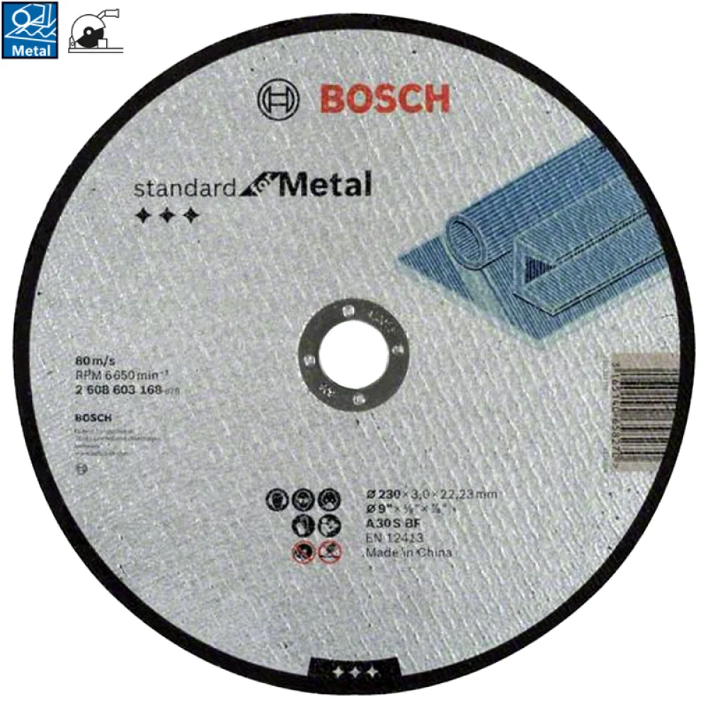 Disco de Corte Standard Para Metal 9X1/8X7/8" Bosch 2608619740