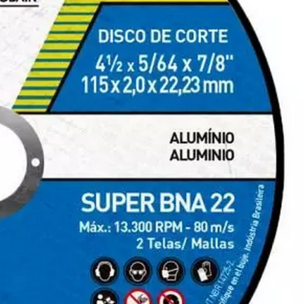 Disco de Corte Super para Aluminio 7X5/64X7/8" Norton BNA22