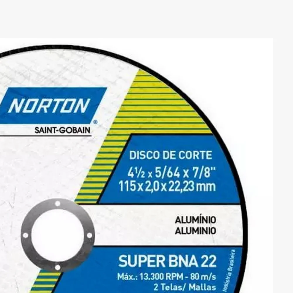Disco de Corte Super para Aluminio 7X5/64X7/8" Norton BNA22
