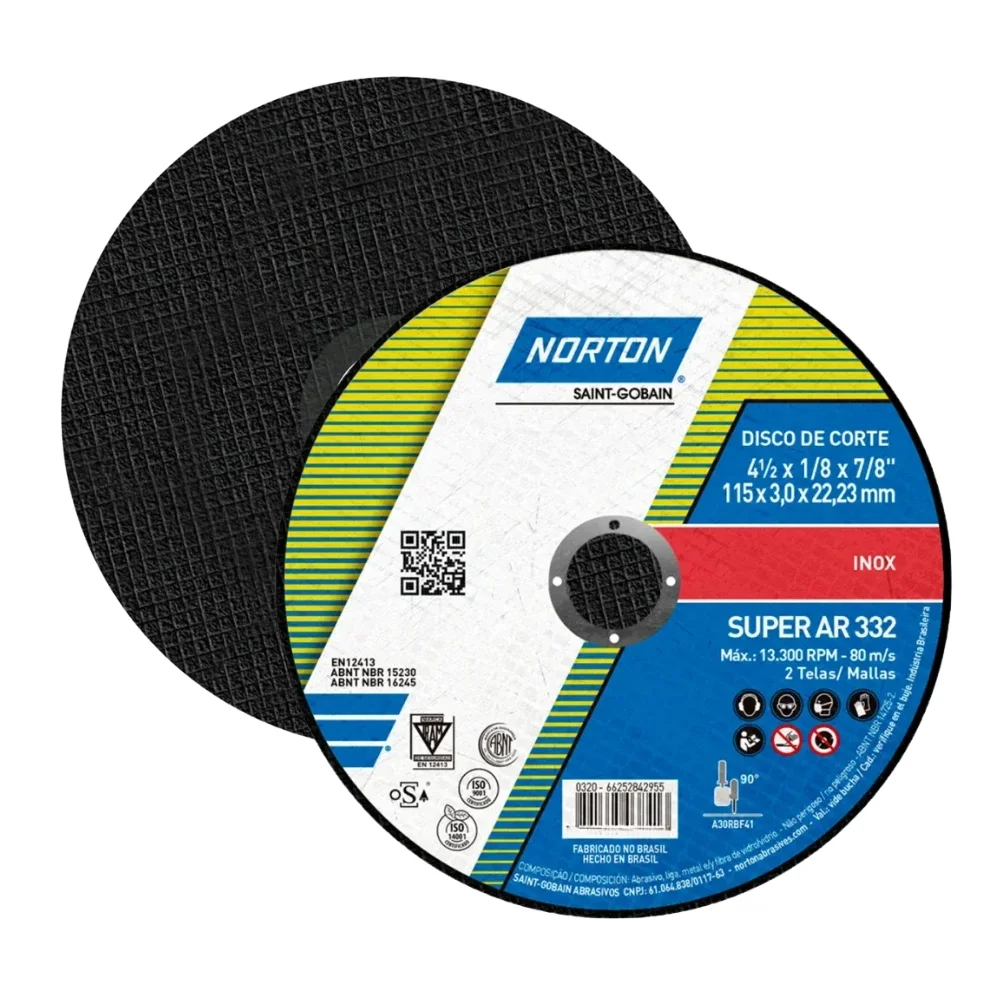 Disco de Corte Super para Inox 4.1/2X1/8X7/8" Norton AR332