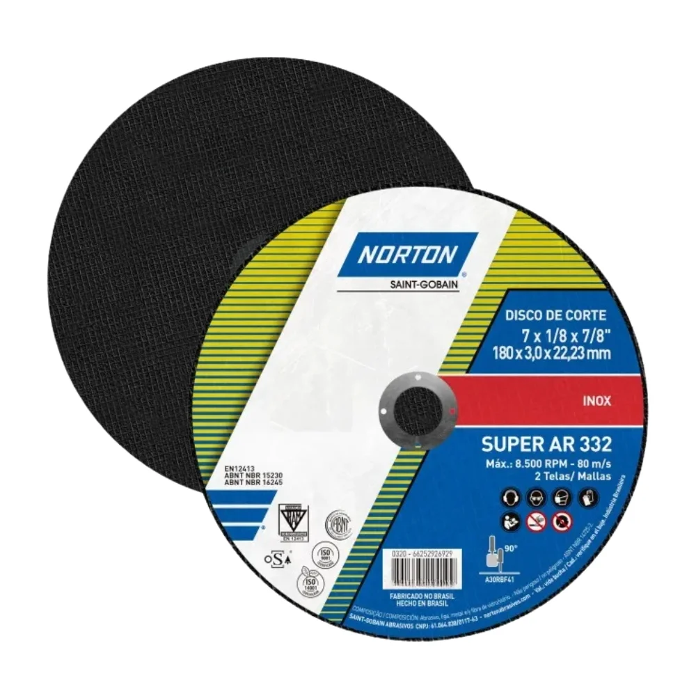 Disco de Corte Super para Inox 7X1/8X7/8" Norton AR332