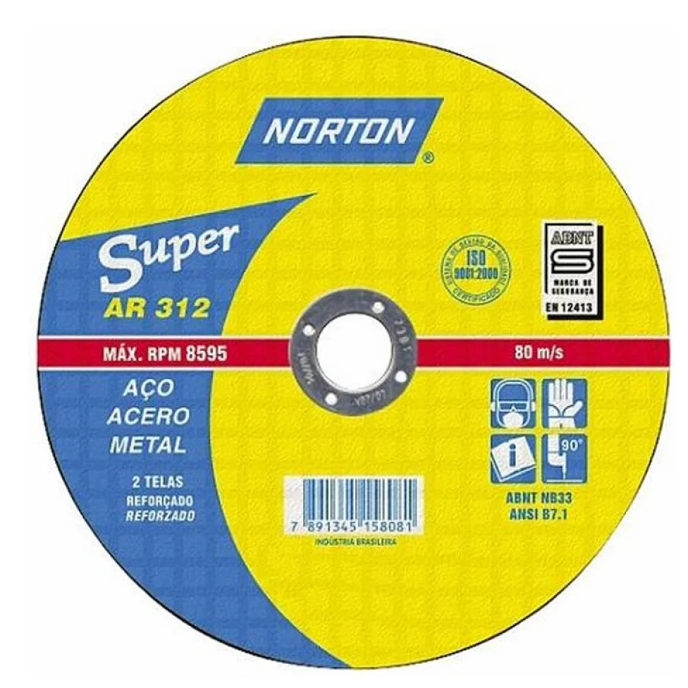 Disco de Corte Super para Metal 10X1/8X3/4" Norton AR312