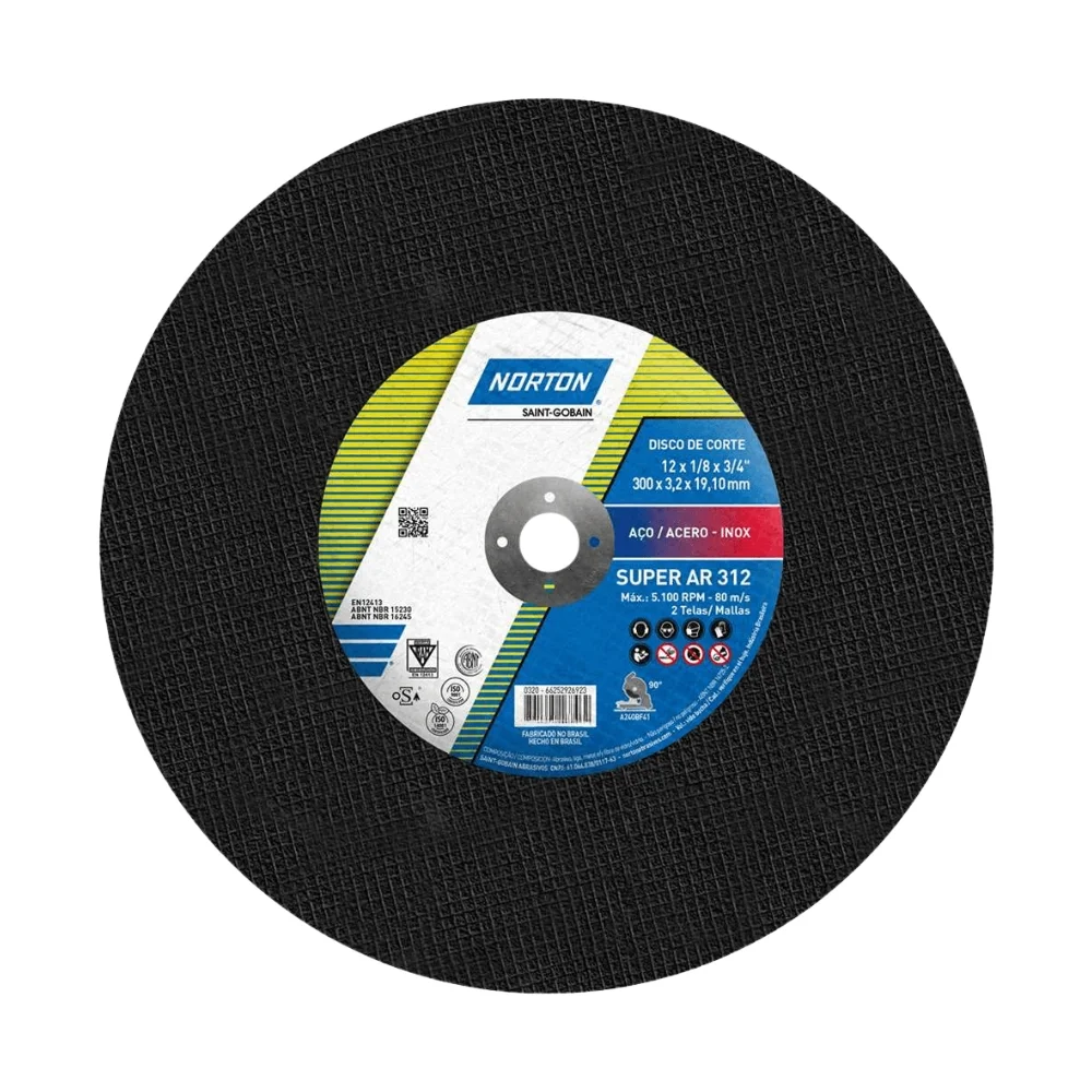 Disco de Corte Super para Metal 12X1/8X3/4" Norton AR312
