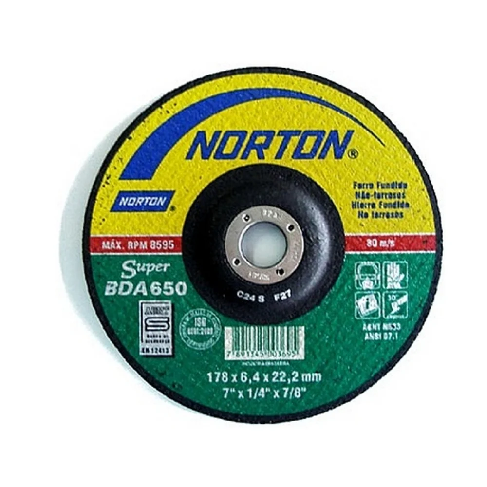 Disco de Desbaste para Refratario 7X1/4X7/8" Norton BDA650