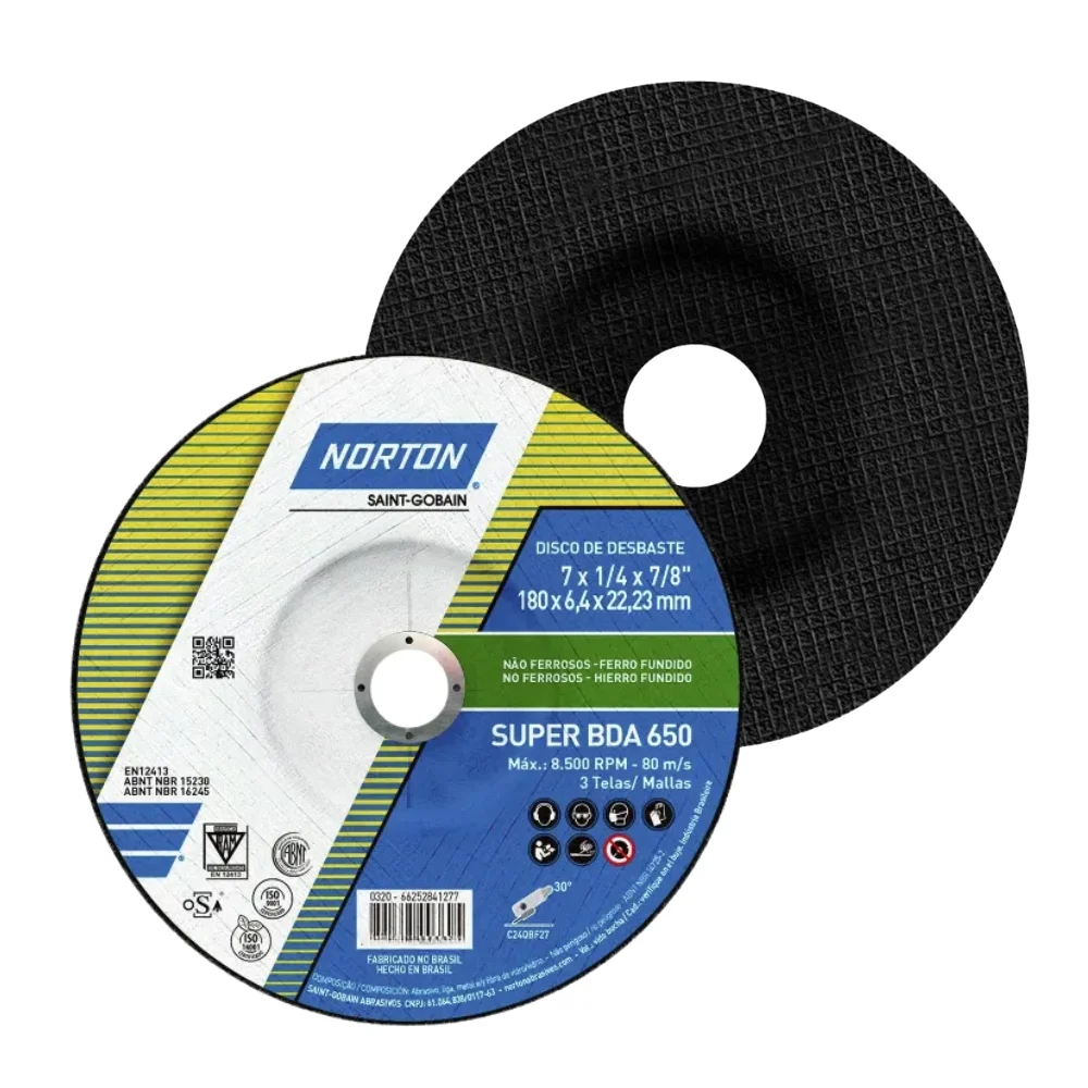 Disco de Desbaste para Refratario 7X1/4X7/8" Norton BDA650