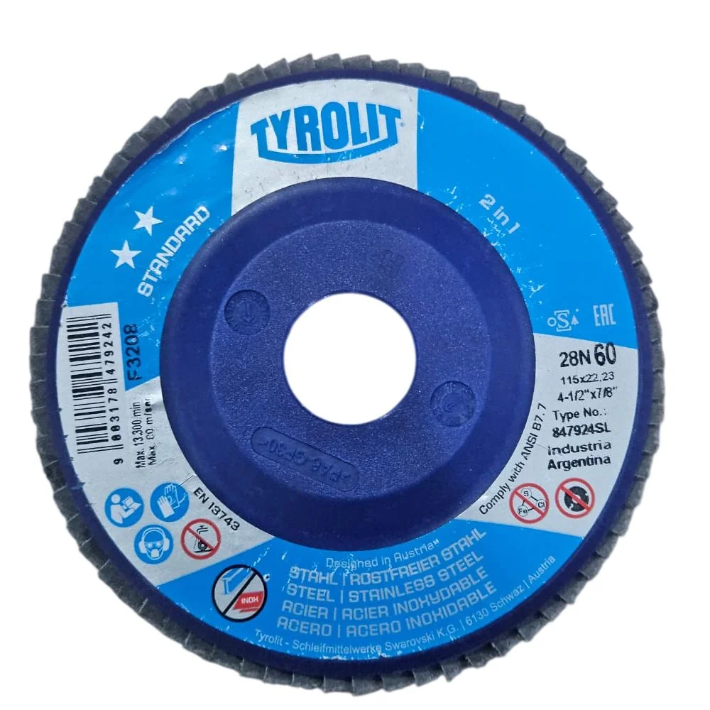 Disco de Lixa Flap Disc Basic Zirconado G60-4.1/2X7/8" Tyrolit ZA60Q-B