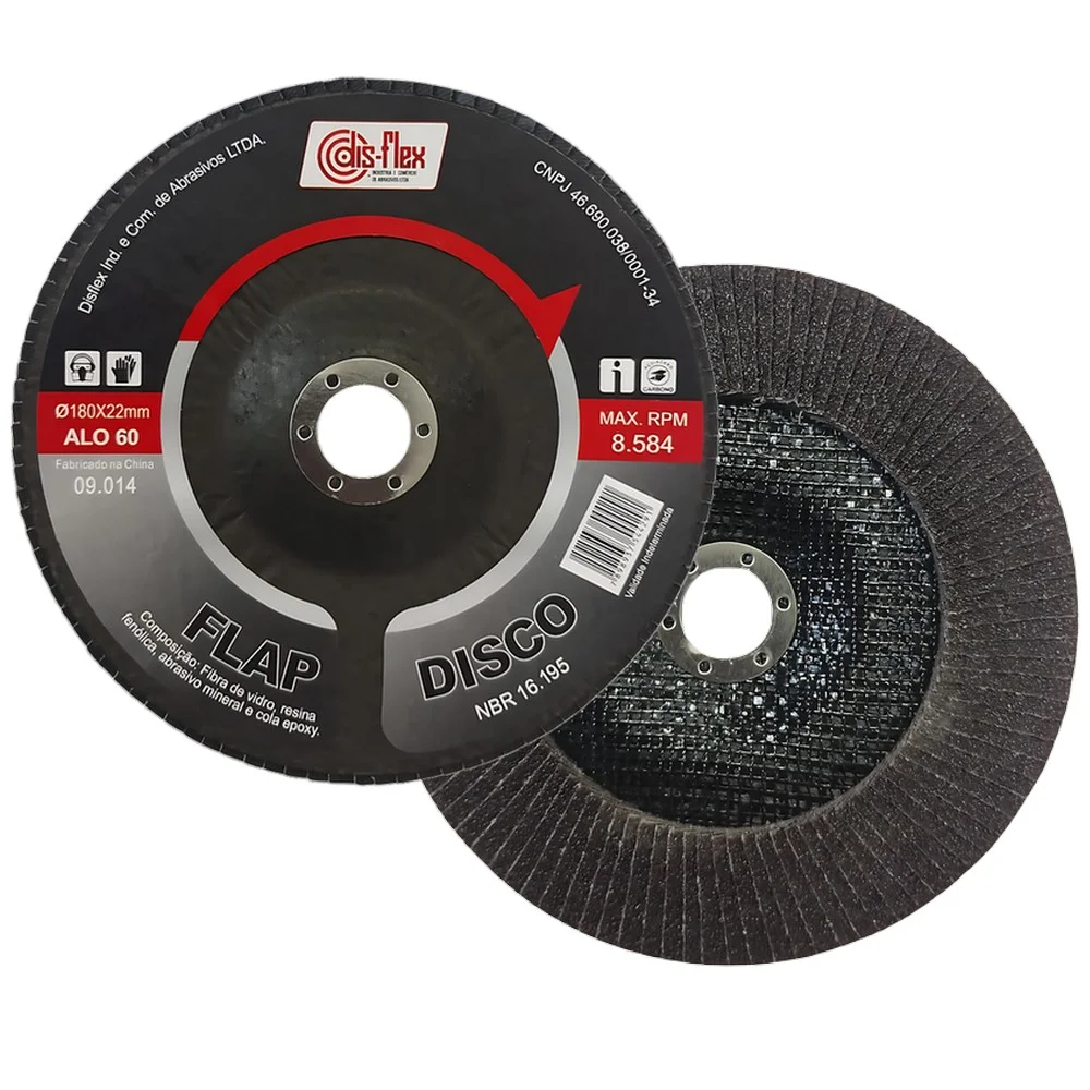 Disco de Lixa Flap Disc Curvo Prata G60-7X7/8" Disflex 09014