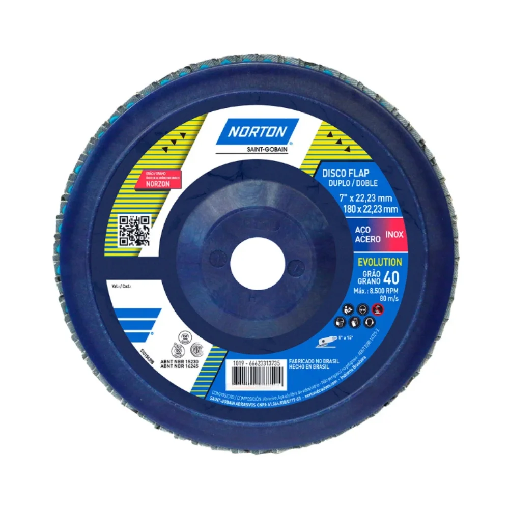 Disco de Lixa Flap Disc G40-7X7/8" Norton R822 EVOLUTION