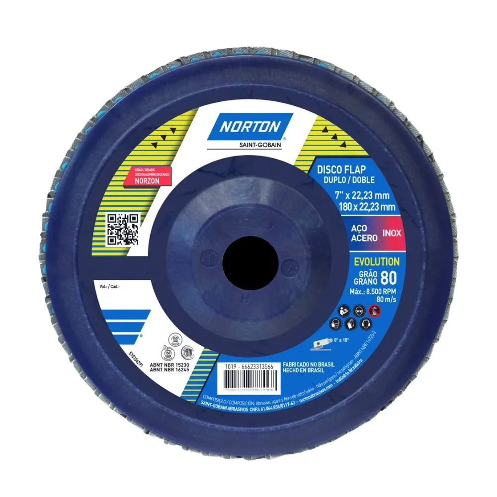 Disco de Lixa Flap Disc G80-7X7/8" Norton R822 EVOLUTION