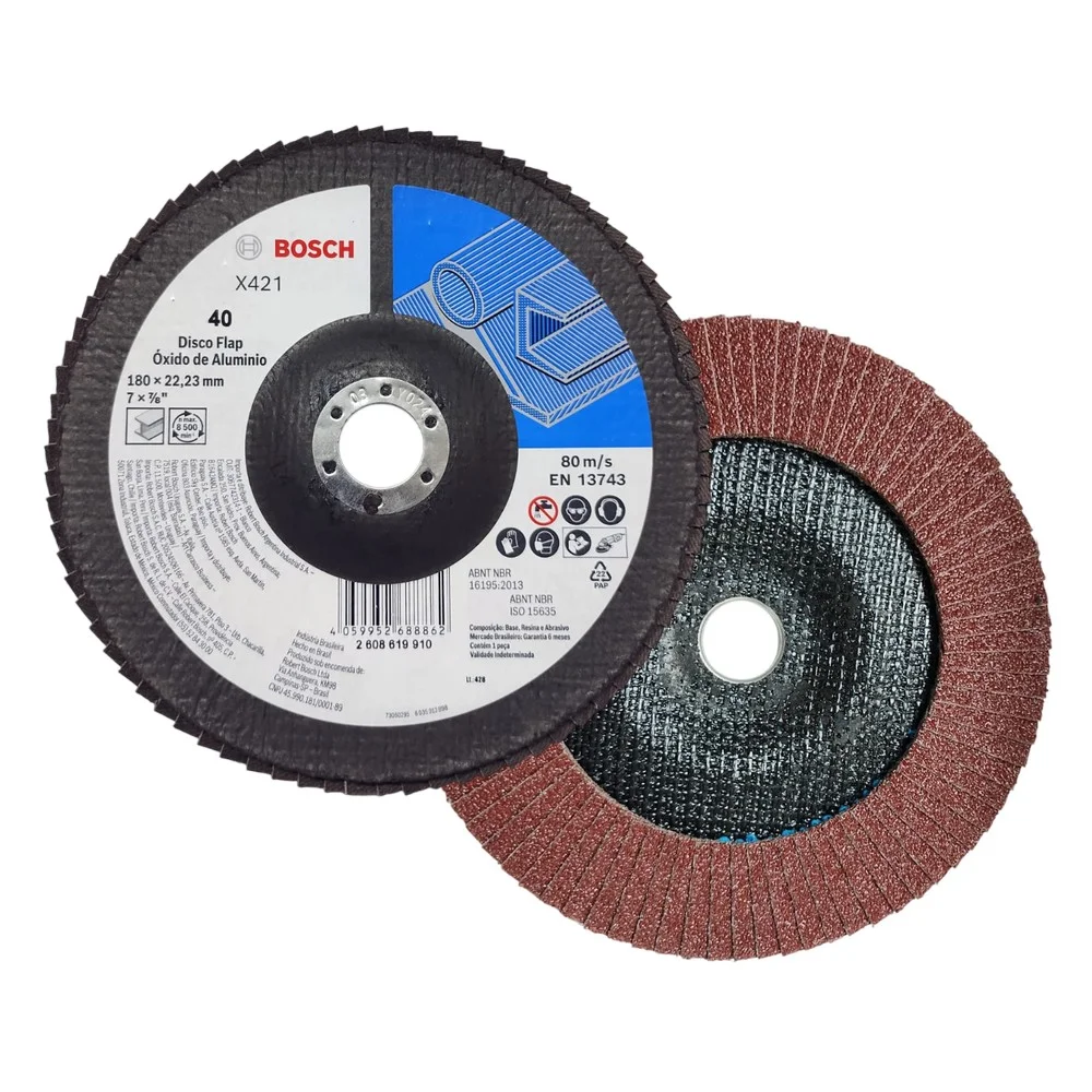 Disco de Lixa Flap Disc X421 G40-7X7/8" Bosch 2608619910