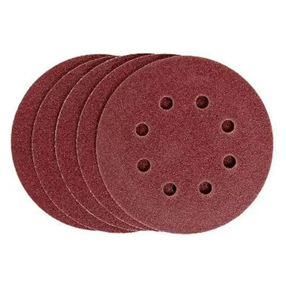 Disco de Lixa Velcro Ferro/Madeira 5pcs Com Furo GRAO 100-5" Mtx 738059