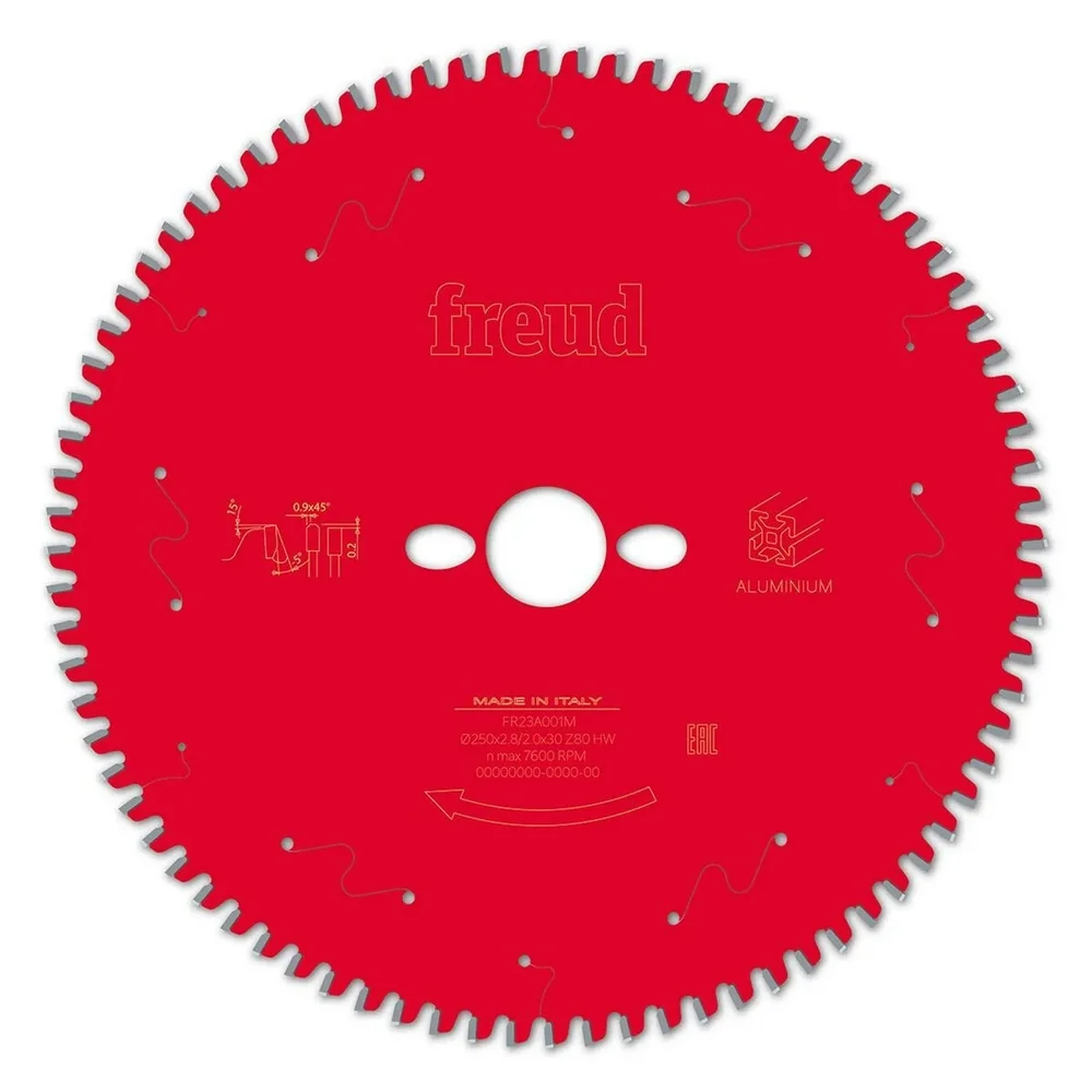 Disco de Serra Circular para Aluminio 250X30X80D Freud FR23A001M