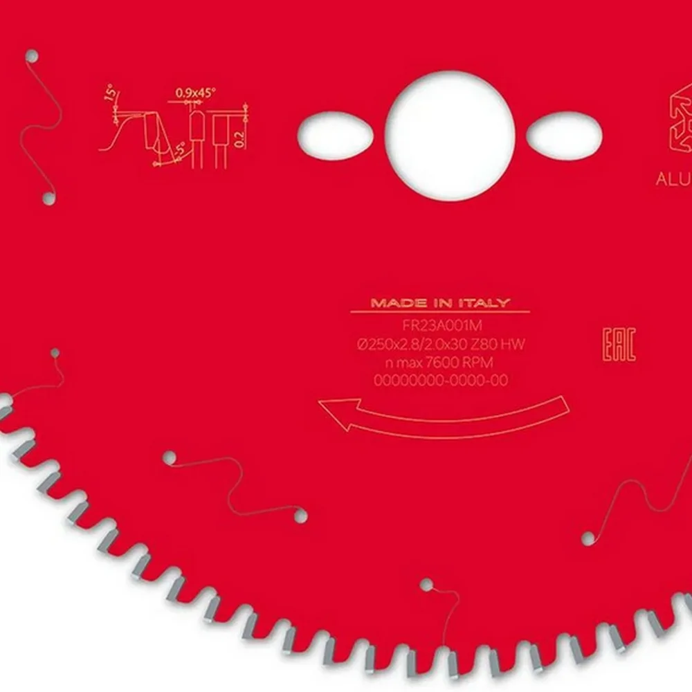 Disco de Serra Circular para Aluminio 250X30X80D Freud FR23A001M