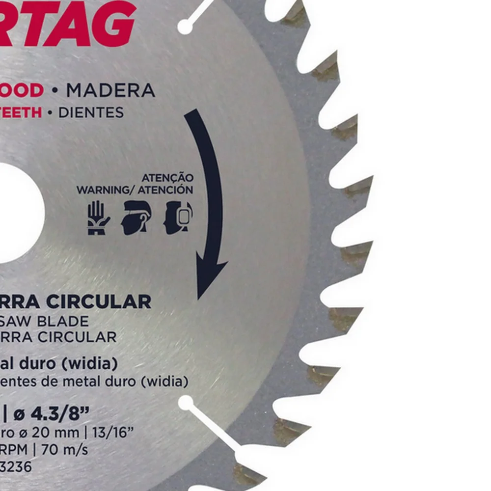Disco de Serra Circular Widia 7.1/4X20X36D Cortag 61448